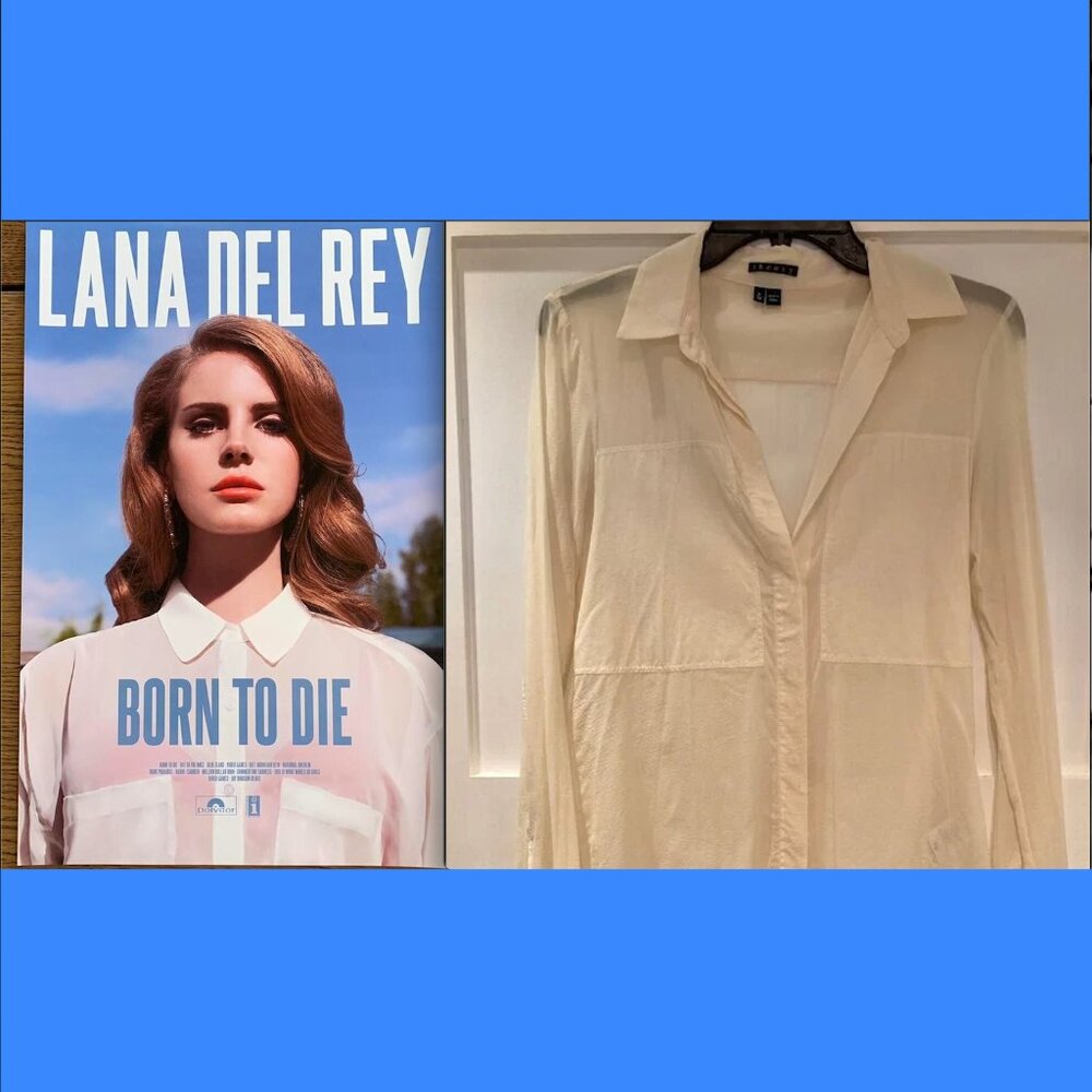 Theory Durlia sheer ivory cream sheer Silk Blouse shirt